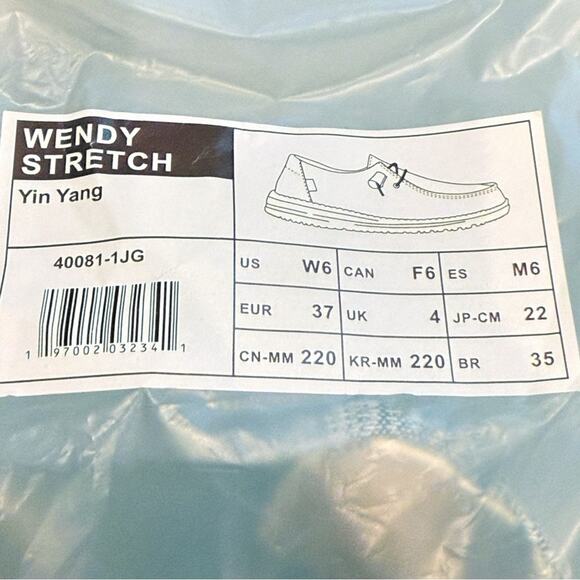 Hey Dude Loafers Shoes Womens Size 6 Wendy Stretch Yin Yang Gray Comfy‎ NEW - Picture 4 of 10